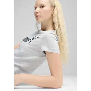 Damska koszulka ESS No. 1 Logo PUMA Light Gray Heather - Koszulki sportowe damskie - miniaturka - grafika 1