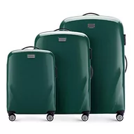Walizki - Wittchen stabilna walizka podróżna, zestaw walizek na kółkach, materiał: poliwęglan, 4 kółka skrętne, zamek szyfrowy, 11 kg, kolor zielony - miniaturka - grafika 1