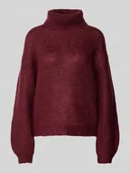 Swetry damskie - Sweter z dzianiny o kroju oversized z prążkowanymi wykończeniami model ‘LAMBI’ - miniaturka - grafika 1