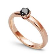Pierścionki - Złoty pierścionek zaręczynowy czarny brylant mephisto różowe złoto Staviori - miniaturka - grafika 1