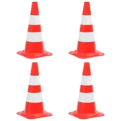 Kółka i bloczki - VidaXL Lumarko Odblaskowe pachołki drogowe, 4 szt., czerwono-białe, 50 cm 150945 VidaXL - miniaturka - grafika 1