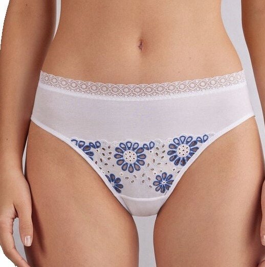 INTIMISSIMI Figi majtki bawełna koronka białe Good Morning Santorini L / 40