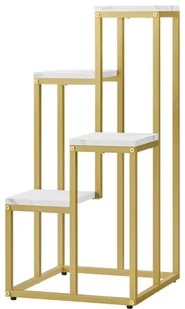 Regał na kwiaty z 4 półkami marmurowy + złoty - Atis - Półki do salonu Regał na kwiaty z 4 półkami marmurowy + złoty - Atis - Półki do salonu - miniaturka - grafika 1