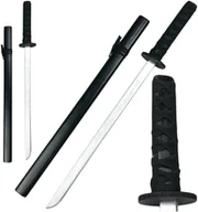 Zabawki militarne - Drewniana Katana Miecz Do Zabawy Treningu Rekwizyt Czarny 70cm - miniaturka - grafika 1