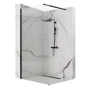 REA-K4123 ścianka prysznicowa 90x195 Aero Intimo Black - Ścianki i drzwi prysznicowe - miniaturka - grafika 1