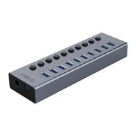 Złącza, przejściówki, adaptery - Hub BT2U3-10AB z włącznikami 10x USB-A - szary ORICO - miniaturka - grafika 1