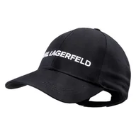 Czapki damskie - Damska Czapka z daszkiem KARL LAGERFELD KARL ESSENTIAL LOGO CAP 205W3413-999 – Czarny - miniaturka - grafika 1