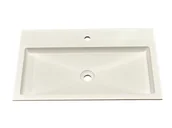 Umywalki - Umywalka wpuszczana w blat, prostokątna, biała, 81 x 52 cm - miniaturka - grafika 1
