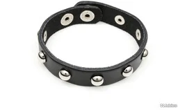 BRANSOLETKA ĆWIEKI PUNK ROCK gothic rock punk kolor czarny skórzane ćwieki (cj960) - Bransoletki - miniaturka - grafika 1