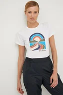 Koszulki sportowe damskie - Columbia T-shirt sportowy kolor biały - miniaturka - grafika 1