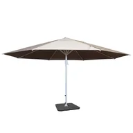 Parasole ogrodowe - Parasol Meran II, parasol gastronomiczny, Ø 5m poliester/aluminiowa tyczka biały 28kg ~ kremowo-beżowy ze stojakiem - miniaturka - grafika 1