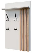 Meble do przedpokoju - Biały wieszak ścienny z półką i lamelami do przedpokoju - Crizzo - miniaturka - grafika 1