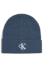 Czapki męskie - Calvin Klein Jeans Czapka męska Mężczyźni Sztuczne włókno niebieski jednolity, ONE SIZE - miniaturka - grafika 1