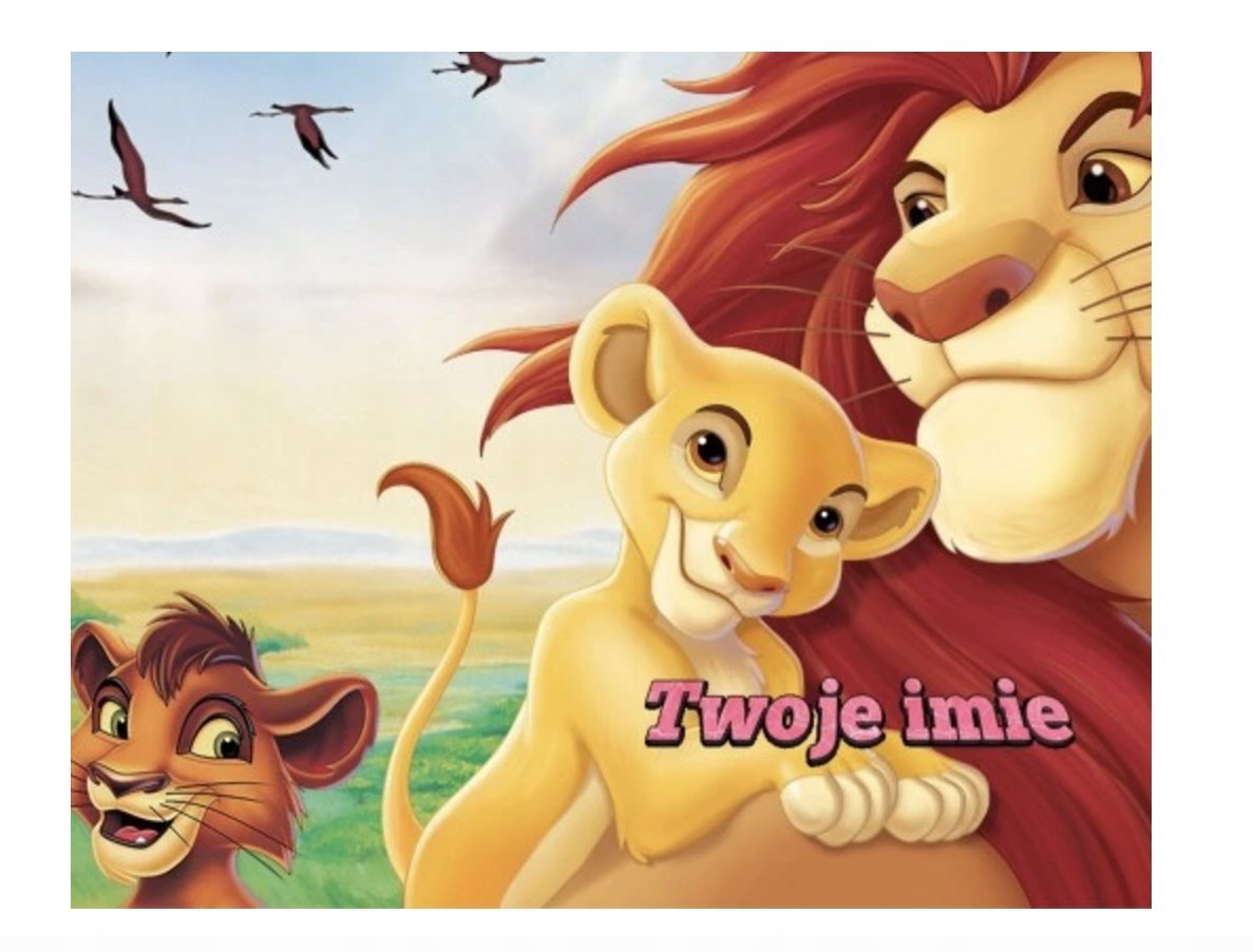 PUZZLE KRÓL LEW SIMBA A3 252 el z Nadrukiem + IMIĘ Pudełko #43