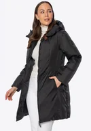 Kurtki damskie - Damska kurtka puchowa z naturalnym wypełnieniem czarna - miniaturka - grafika 1