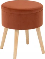 Taborety i hokery - Atmosphera Taboret welurowy ze schowkiem TESS, kolor antracytowy - miniaturka - grafika 1