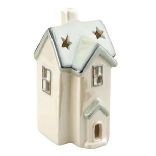 Figurka ceramiczna domek podświetlany 9 x 9 x 13 cm mix - Ozdoby bożonarodzeniowe - miniaturka - grafika 1