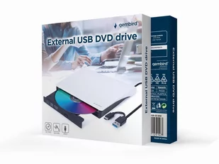 GEMBIRD ZEWNĘTRZNA NAGRYWARKA DVD 8X, CD 24X USB 3.1 SLIM CZARNO-BIAŁA - Napędy optyczne - miniaturka - grafika 3