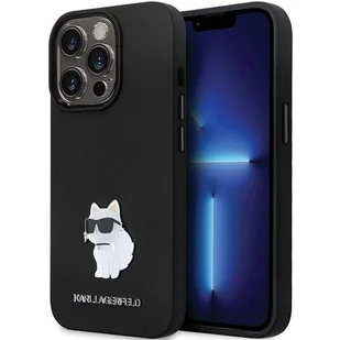 Etui Karl Lagerfeld KLHCP13XSMHCNPK na iPhone 13 Pro Max 6.7" - czarne Silicone C Metal Pin - Etui i futerały do telefonów - miniaturka - grafika 1