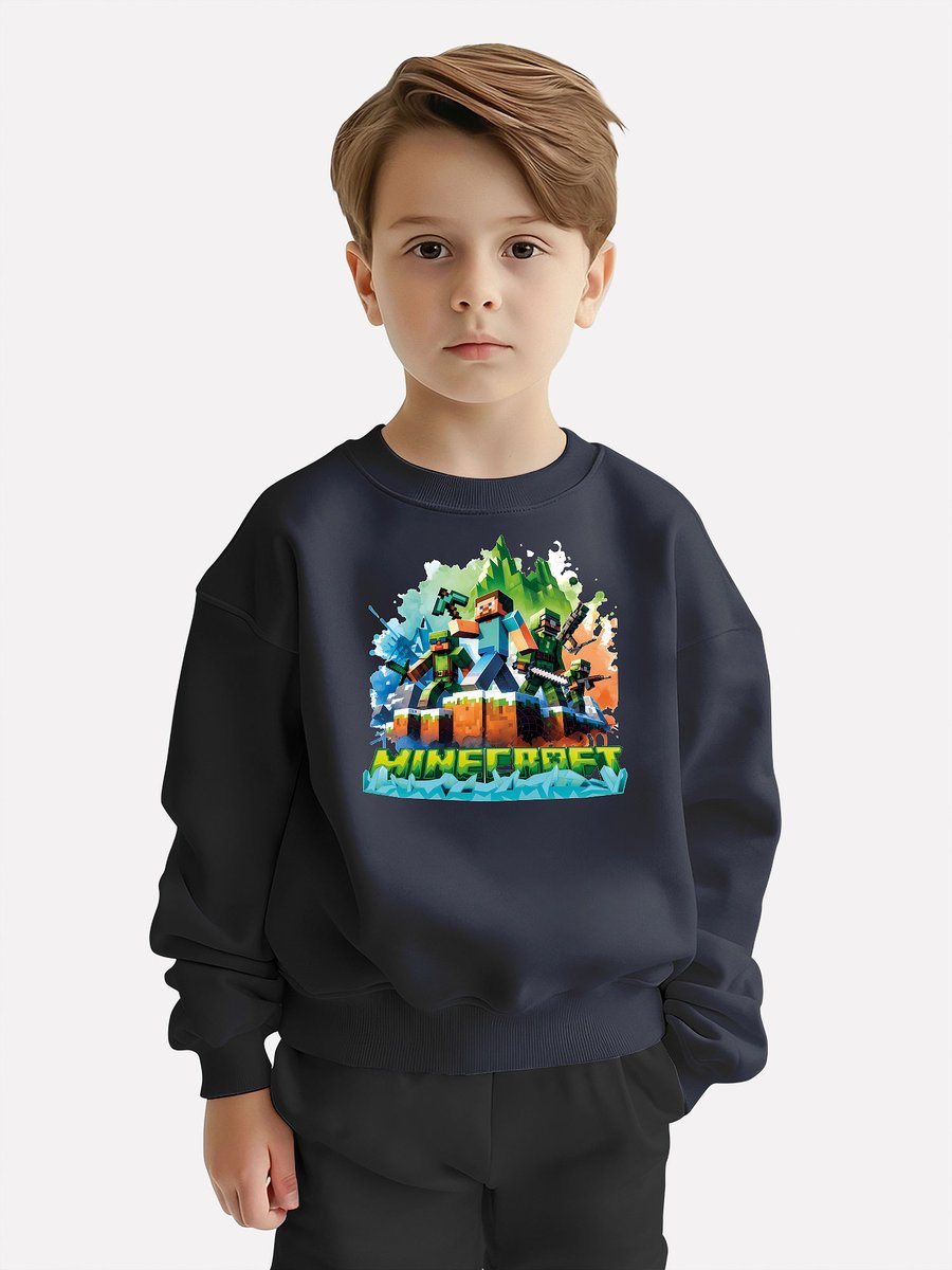BLUZA DZIECIĘCA MINECRAFT LEGENDS 122-128 MŁODZIEŻOWA WZORY PREZENT JAKOŚĆ