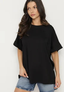 Czarny T-shirt z Wiskozą o Kroju Nietoperza Tanariona - Koszulki i topy damskie - miniaturka - grafika 1