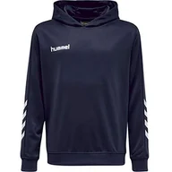 Bluzy męskie - Hummel Hummel Męska bluza z kapturem Hmlpromo Poly Hoodie niebieski niebieski (Bleu Marine) m 208317-7026 - miniaturka - grafika 1
