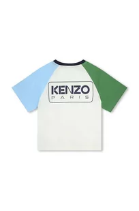 Kenzo Kids t-shirt bawełniany dziecięcy kolor biały z nadrukiem - Kenzo kids - Koszulki dla chłopców - miniaturka - grafika 1
