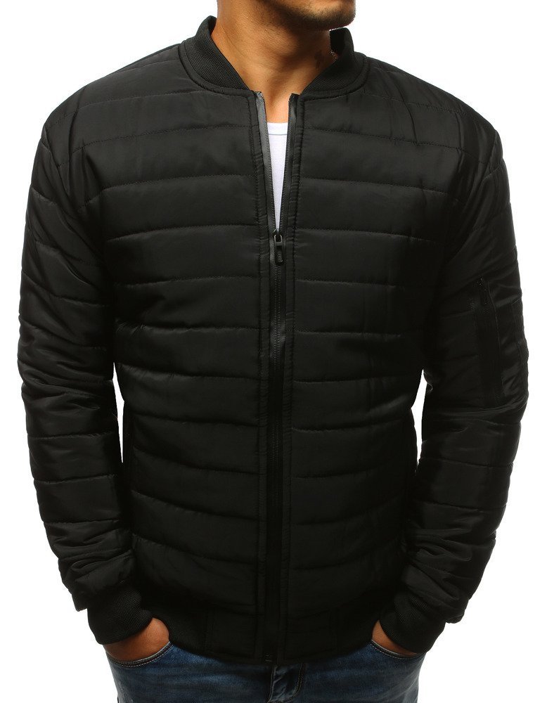 Kurtka męska pikowana bomber jacket czarna TX2213-M