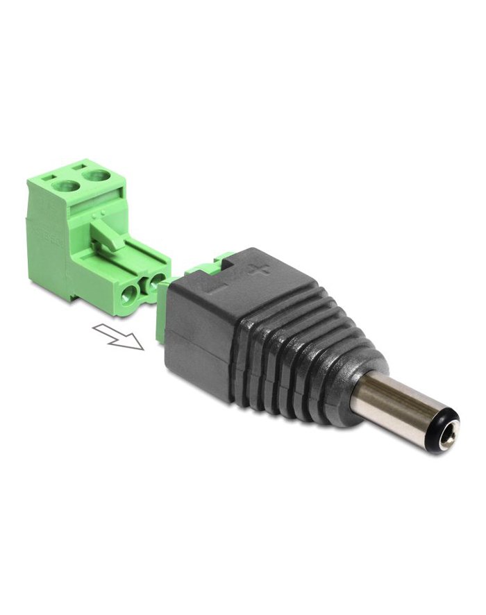 ADAPTER TERMINAL BLOCK 2PIN->DC 2.5X5.5MMM DELOCK 65488