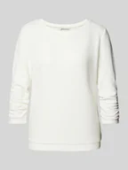 Bluzy damskie - Bluza taliowana z fakturowanym wzorem - miniaturka - grafika 1
