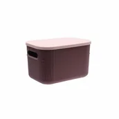 Pudła i pojemniki do przechowywania - Organizer z pokrywką Lotos 6 l śliwka - miniaturka - grafika 1