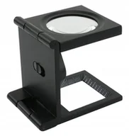 Mikroskopy i lupy - SZKŁO LUPA JUBILERSKA ZE SKALĄ DO WYMIAROWANIA 10X Z OŚWIETLENIEM LED - miniaturka - grafika 1