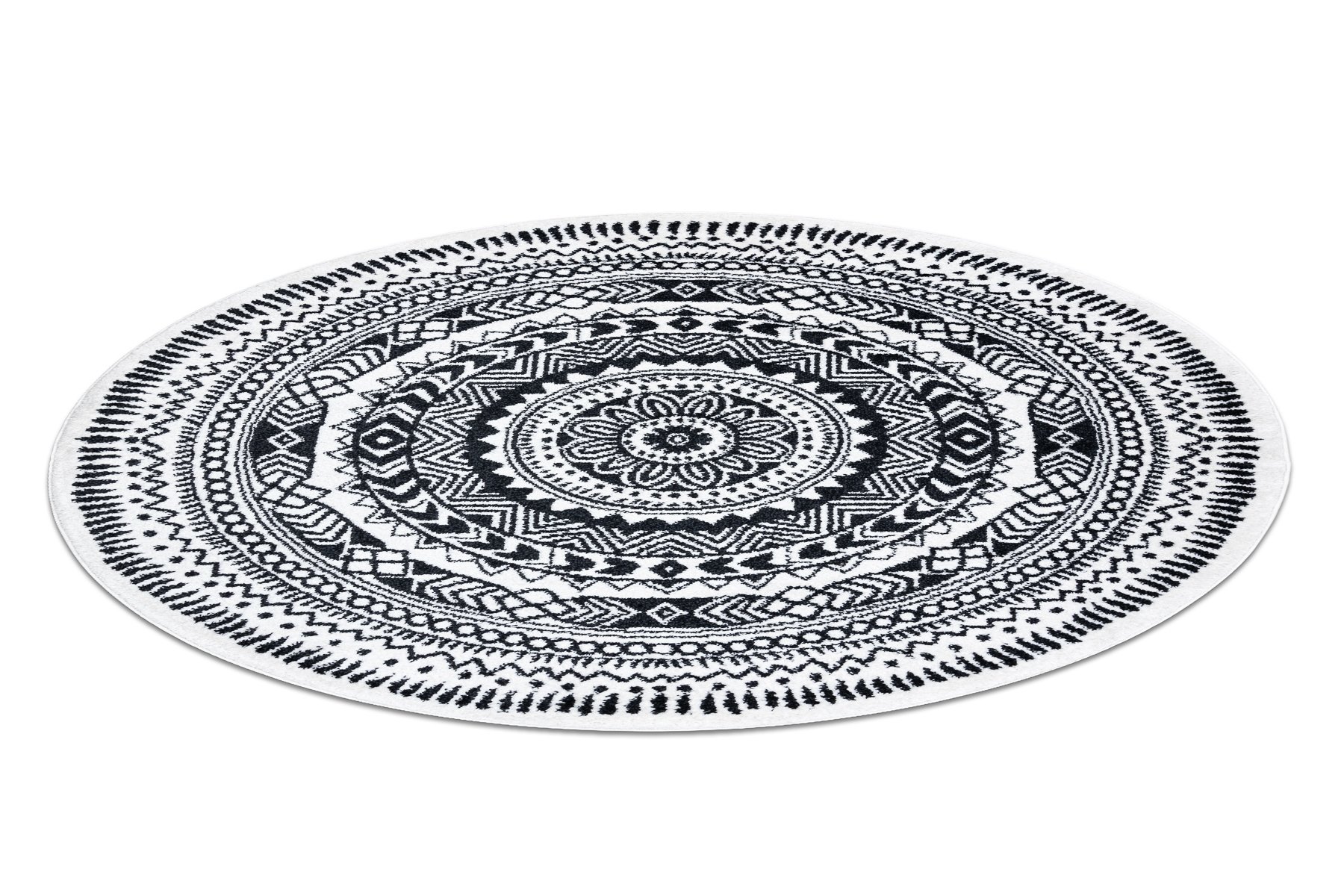Dywan FUN Napkin serweta koło - krem czarny koło 100 cm