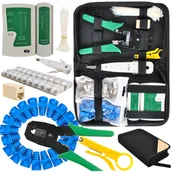 Pozostałe akcesoria sieciowe - Tester Kabli Ściągacz Zaciskarka Rj45 Zestaw Etui D145 - miniaturka - grafika 1