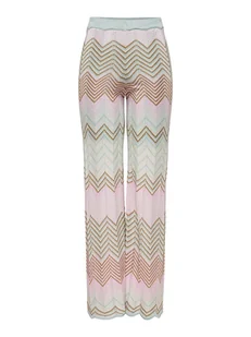 ONLY Spodnie "Alvira" w kolorze jasnoróżowo-turkusowym - Spodnie damskie - miniaturka - grafika 1