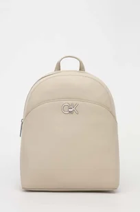 Calvin Klein plecak damski kolor beżowy mały gładki - Plecaki - miniaturka - grafika 1
