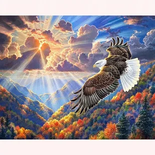 Norimpex Diamentowa mozaika Orzeł w przestworzach 30x40cm 1006981 - Malowanie po numerach - miniaturka - grafika 1