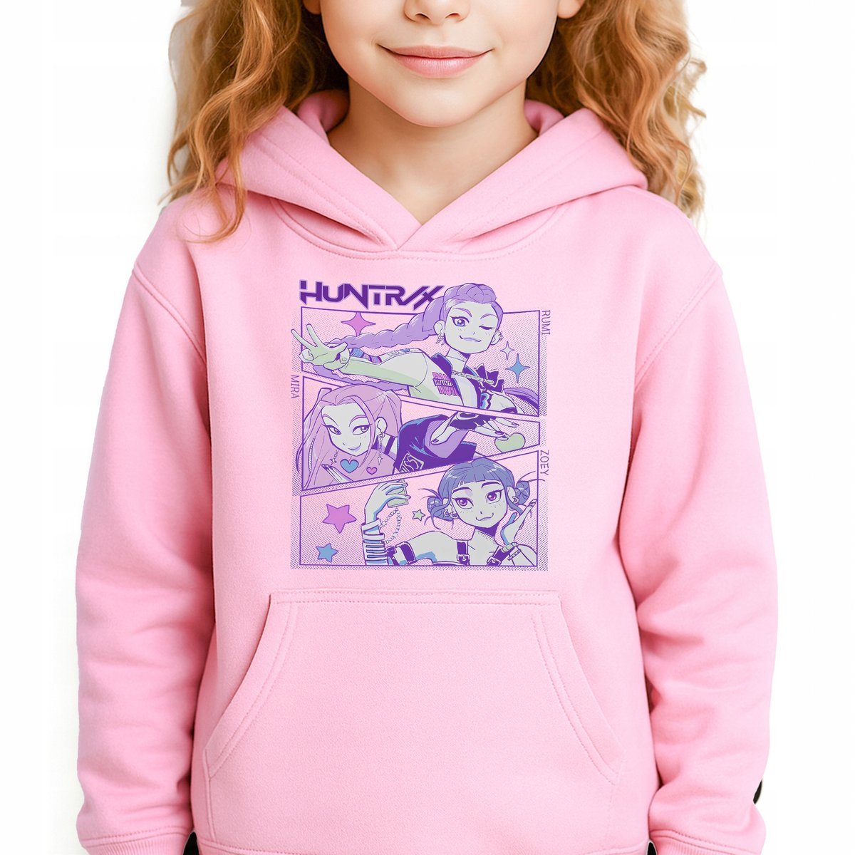 Bluza Dziecięca Różowa Z Kapturem RUMI MIRA ZOEY Muzyka Wzory Rozm 128 cm