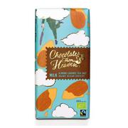 Bombonierki i czekoladki - Chocolates from Heaven Czekoladki z Nieba - BIO czekolada mleczna z karmelem. migdały i sól morska 37%, 100g - miniaturka - grafika 1