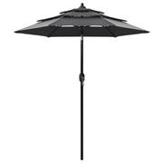 Parasole ogrodowe - vidaXL Lumarko 3-poziomowy parasol na aluminiowym słupku, antracytowy, 2 m! 313854 - miniaturka - grafika 1