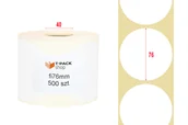 Akcesoria do pakowania - Etykiety termiczne samoprzylepne białe fi76 mm 500szt Ø40mm - miniaturka - grafika 1