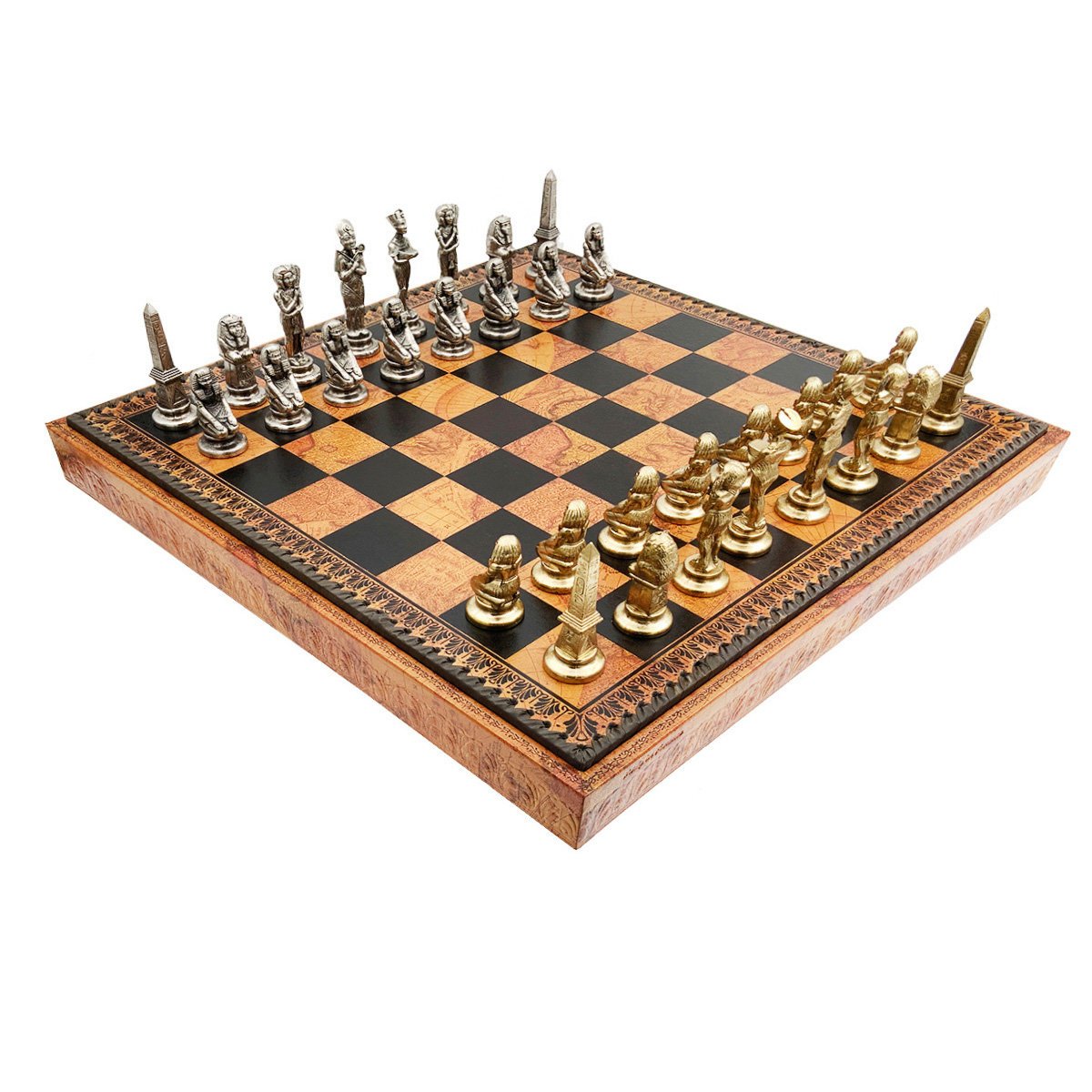 Ekskluzywny Zestaw 3w1: Szachy Egipskie + Warcaby + Backgammon Italfama
