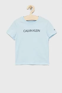 Koszulki dla dziewczynek - Calvin Klein Jeans T-shirt bawełniany dziecięcy z nadrukiem - grafika 1
