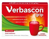 Przeziębienie i grypa - POLSKI LEK Verbascon Grip o smaku malinowym 10 saszetek - miniaturka - grafika 1