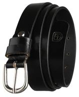 Paski - Pasek damski skórzany Peterson ze skóry naturalnej do spodni srebrna klamra czarny 115 - miniaturka - grafika 1