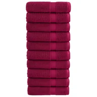 Ręczniki - vidaXL Ręczniki premium SOLUND, 10 szt., bordowe, 50x100 cm, 600 g/cm² - miniaturka - grafika 1