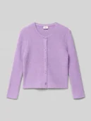 Swetry dla dziewczynek - Kurtka o kroju regular fit z prążkowanej dzianiny - miniaturka - grafika 1