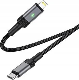 Borofone Kabel BU30 Lynk Smart power-off - Typ C na Lightning - PD 20W 1,2 metra czarny - Kable USB - miniaturka - grafika 1