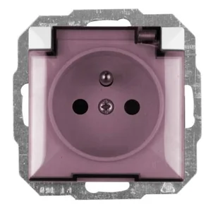 Abex Gniazdo z uziemieniem i klapką dymną opal/perła białe - Gniazdka elektryczne - miniaturka - grafika 1