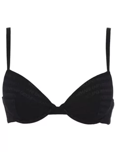 Emporio Armani Damski biustonosz z wyjmowanymi wkładkami i logo z siateczki, push-up, czarny, 80C - Biustonosze - miniaturka - grafika 1